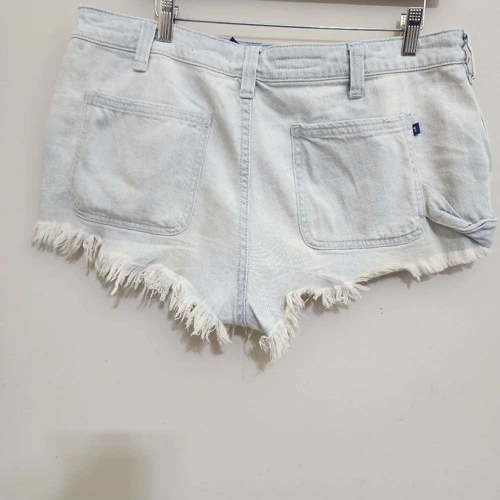 anthropologie PILCRO size 30‎ Daisy Dukes Shortie Denim Shorts Frayed Light Wash